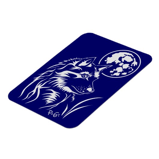Der träumende junge Wolf Premium Flexi Magnet Magneet (Linkerzijde)