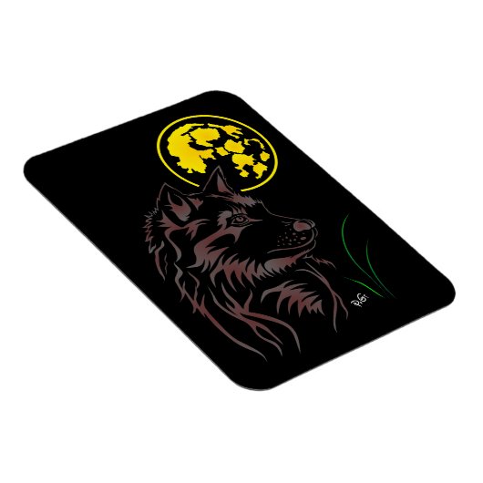 Der träumende junge Wolf Premium Flexi Magnet Magneet (Rechterzijde)