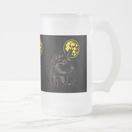 Der träumende junge Wolf Tasse Matglas Bierpul (Rechts)
