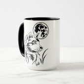Der träumende junge Wolf Tasse Mok (Voorkant links)