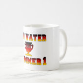 Der Vater Nummer 1 #1 Pap in Duitse Vaderdag Koffiemok (Voorkant rechts)