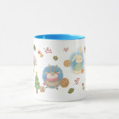 Der, vogel, konijn en Snowman op vakantieverlof Mok (Midden)