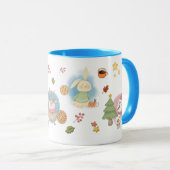 Der, vogel, konijn en Snowman op vakantieverlof Mok (Voorkant rechts)