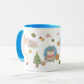 Der, vogel, konijn en Snowman op vakantieverlof Mok (Voorkant links)