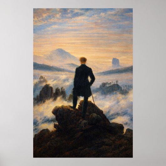 Der Wanderer über dem Nebelmeer door Friedrich Poster (Voorkant)
