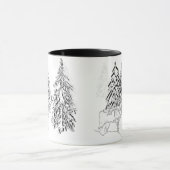 Der, winter, bos, kerstbomen, monochroom mok (Midden)