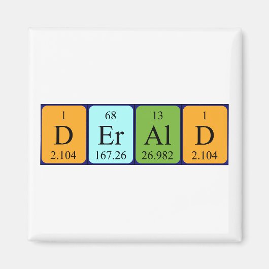 Derald periodiek table name magnet (Voorkant)