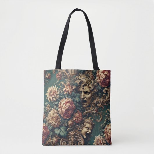 Deranged Decadence – Gothic Victorian Floral  Tote Bag (Voorkant)
