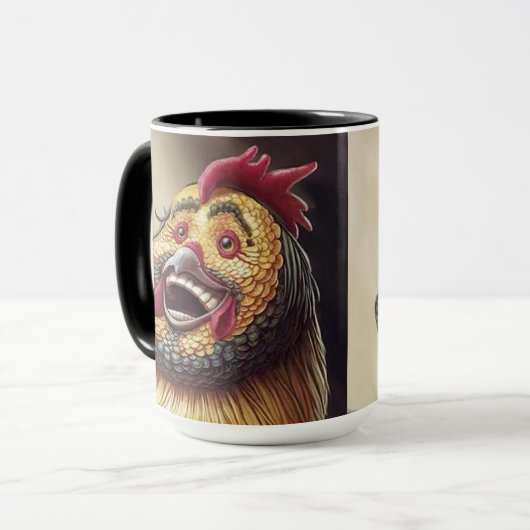 Deranged Rooster Coffee Mok (Voorkant links)