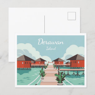 Derawan-eiland Berau Oost-Kalimantan Indonesië Briefkaart
