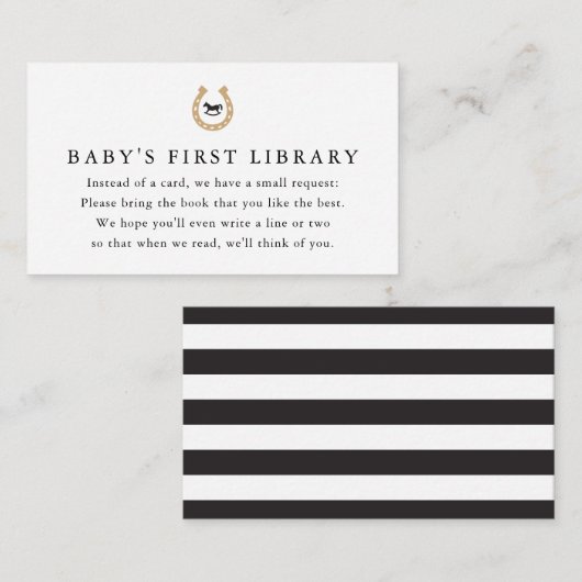 Derby Baby shower Book Request Baby's 1st Library Informatiekaartje (Voorkant / Achterkant)