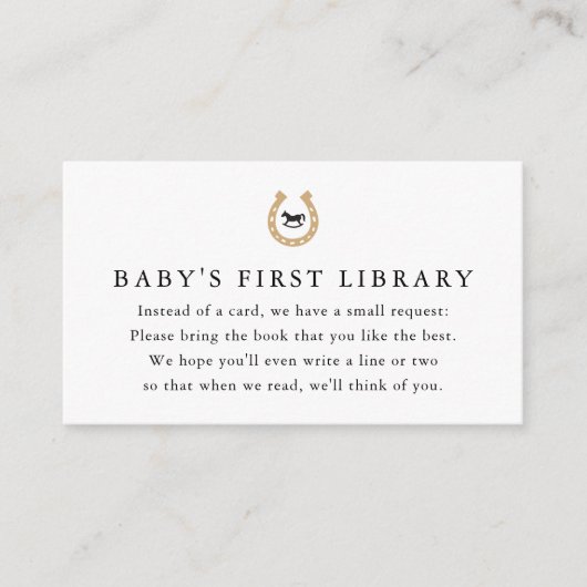 Derby Baby shower Book Request Baby's 1st Library Informatiekaartje (Voorkant)