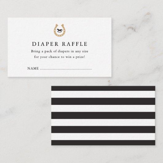 Derby Baby shower Diaper Raffle Enclosure Card Informatiekaartje (Voorkant / Achterkant)