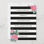 Derby Bachelorette Zwart/Goud/Roze Rozen Custom Kaart (Achterkant)