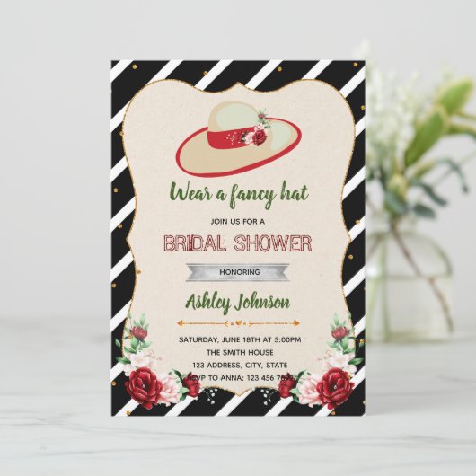 Derby big pet themabridal doucheuitnodiging kaart (Staand voorkant)