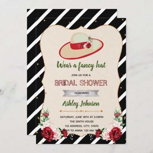 Derby big pet themabridal doucheuitnodiging kaart (Voorkant / Achterkant)