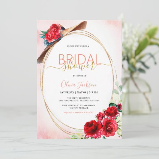 Derby Bridal Shower uitnodiging (Staand voorkant)