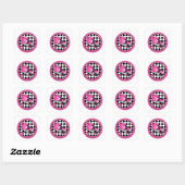 Derby Chicks Roll with it - Hot Pink Black White Vierkante Sticker (Vel)