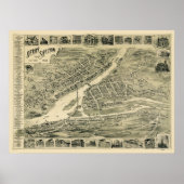 Derby, CT Panoramic Map - 1899 Poster (Voorkant)