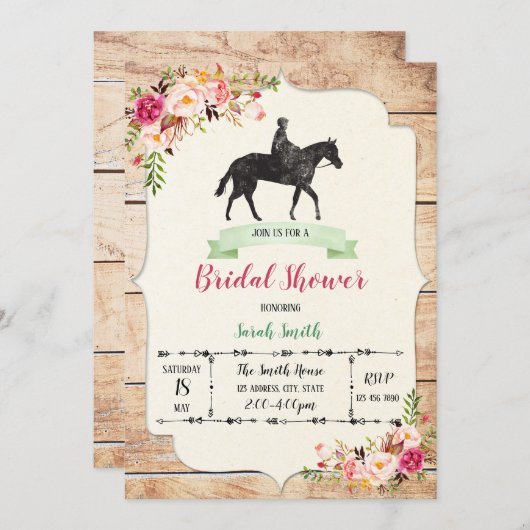 Derby dag bruids douche uitnodiging (Voorkant / Achterkant)