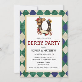 Derby Dag Paardenrace Feest Uitnodiging