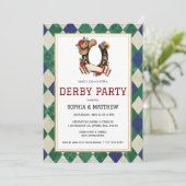 Derby Dag Paardenrace Feest Uitnodiging (Staand voorkant)