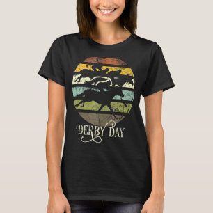 Derby Day Horse Racing Kentucky Retro Sunset Distr T-shirt