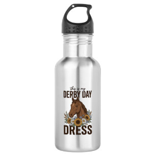 Derby Day-jurk Vintage paard bloem shirt ontwerp Waterfles