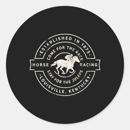 Derby Day Kentucky Paardenrennen en Mint Juleps Ronde Sticker (Voorkant)