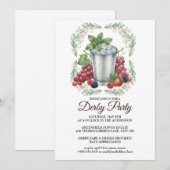 Derby Day Mint Julep Horse Race Party Invitation Kaart (Voorkant / Achterkant)