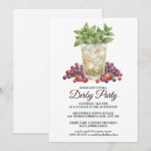 Derby Day Mint Julep Horse Race Party Invitation Kaart (Voorkant / Achterkant)