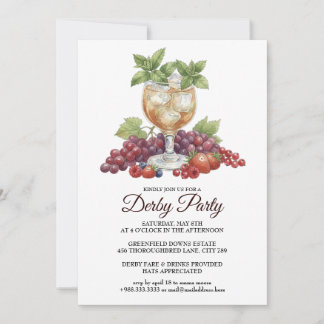 Derby Day Mint Julep Horse Race Party Invitation Kaart