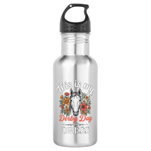 Derby Day Paard Bloemrijke Vintage Overhemd Ontwer Waterfles
