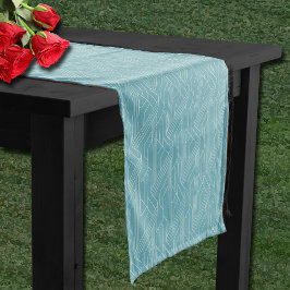 Derby Day Party Ivoor Patroon Turquoise Korte Tafelloper