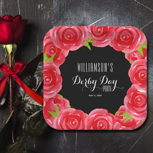 Derby Day Red Roses Papieren Bordje