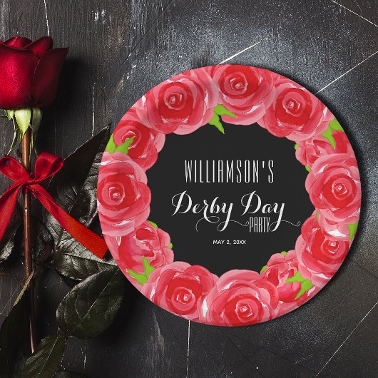 Derby Day Red Roses Papieren Bordje