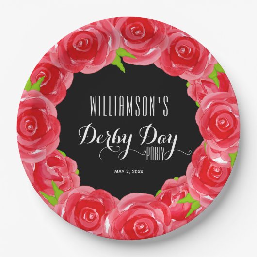 Derby Day Red Roses Papieren Bordje (Voorkant)