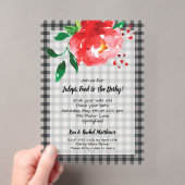 Derby Day Rode Roos op Gingham Acryl Uitnodigingen (Insitu (Draagbaar))