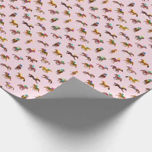 Derby Day - Roze Cadeaupapier (Hoek)