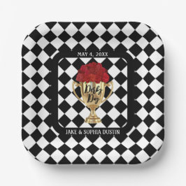 Derby Day-trofee en rozen Papieren Bordje