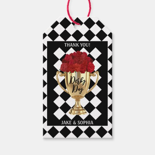 Derby Day Trophy en Rozen Cadeaulabel (Voorkant)