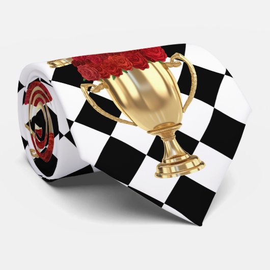 Derby Day Trophy en Rozen Stropdas (Opgerold)