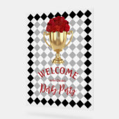 Derby Day Trophy en Rozen welkom Acryl Bord (Hoek)