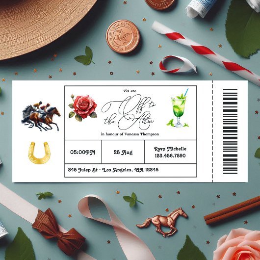 Derby Day "Uit naar het altaar" Vrijgezellenfeest  Kaart