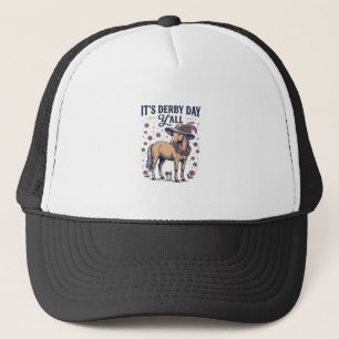 Derby Day Y'all Paard Bloemen Hoed Trucker Pet