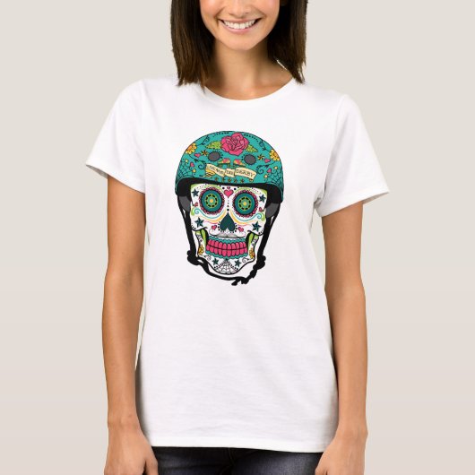 Derby de Los Muertos - Roller Derby Sugar Skull T-shirt (Voorkant)