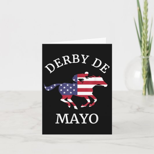 Derby De Mayo, Grappig, Cinco De Mayo, Paardenrace Kaart (Voorkant)