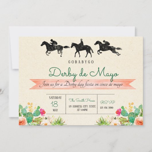 Derby de mayo-uitnodiging kaart (Voorkant)