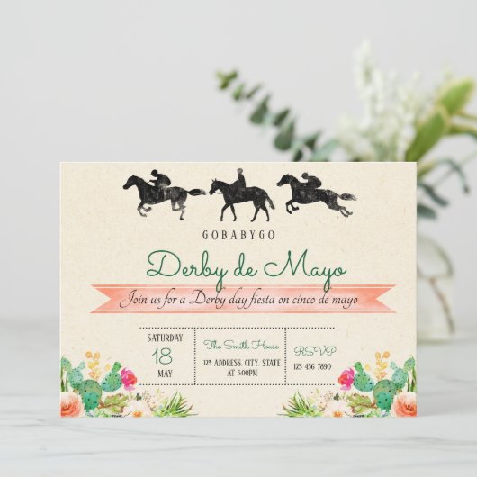 Derby de mayo-uitnodiging kaart (Staand voorkant)