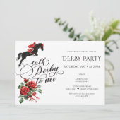 Derby & Drank Feest Modern Renpaard Paardensport Kaart (Staand voorkant)
